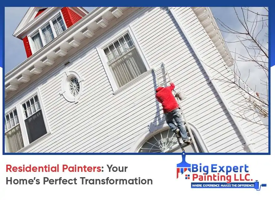 Professional residential painters in Long Island working on a living room transformation.