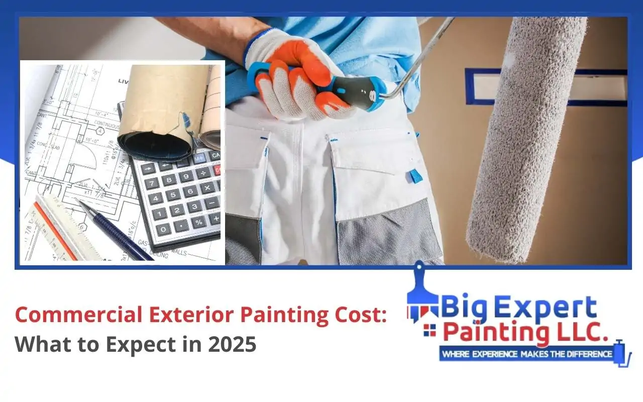 Contractor reviewing commercial exterior painting quote with client