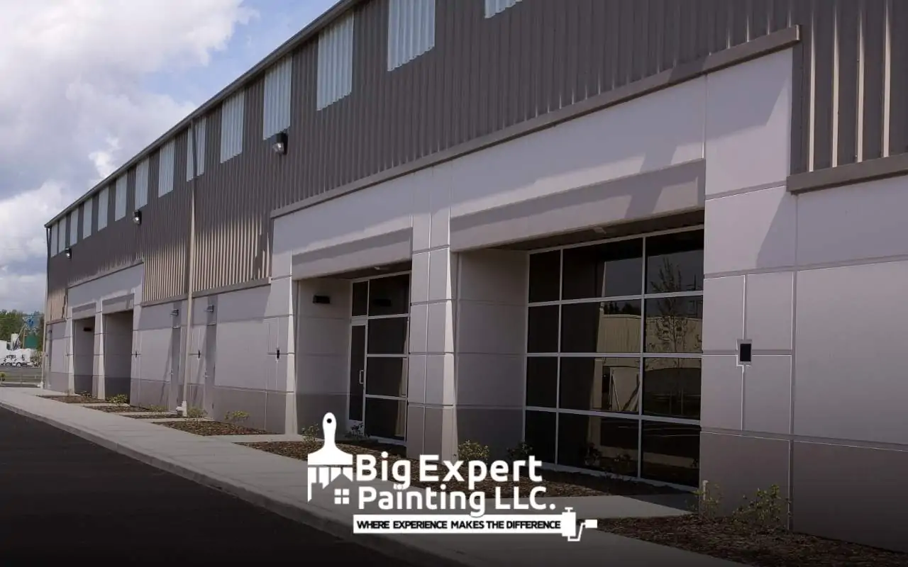 Big Expert Painting LLC crew painting large commercial structure