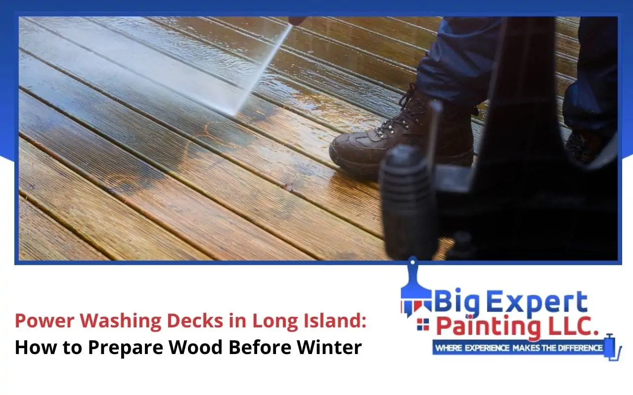 Power washing deck Long Island for winter preparation