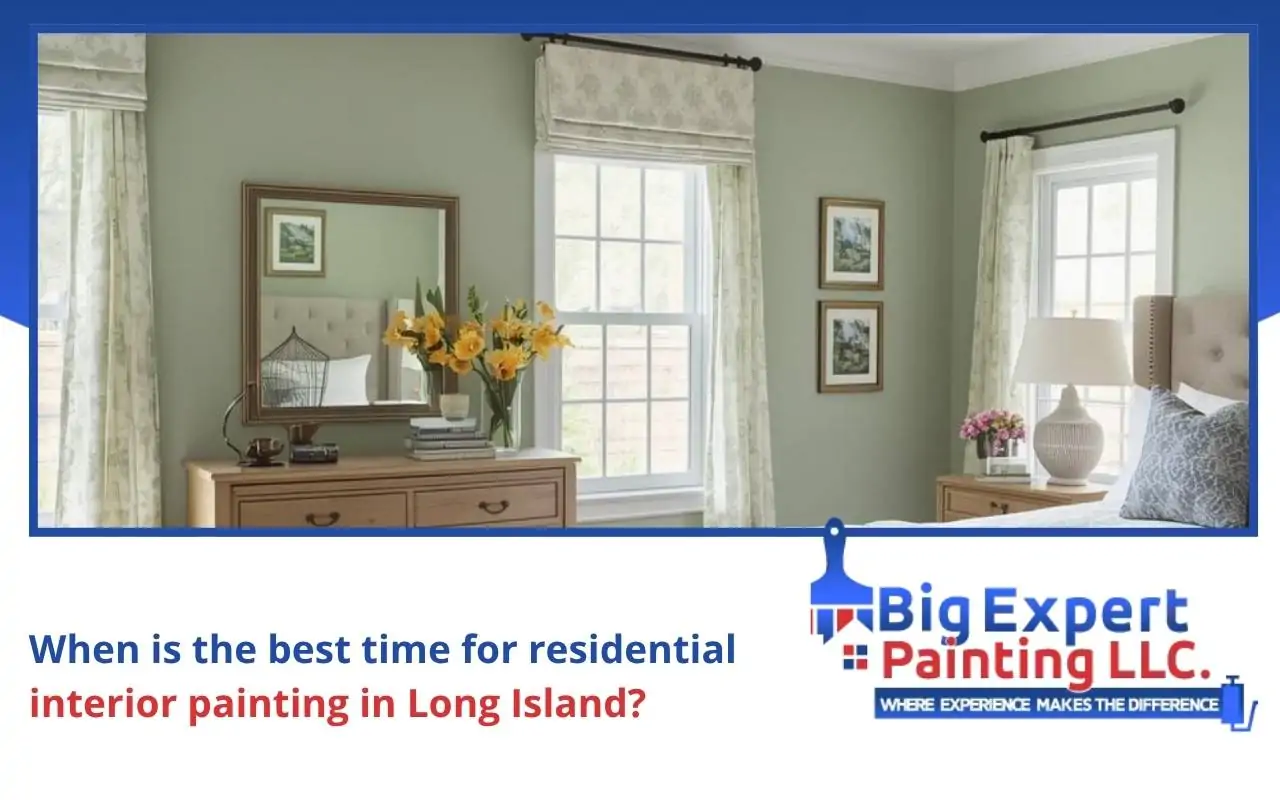 Residential Interior Painting Long Island bedroom refresh with low-VOC paint