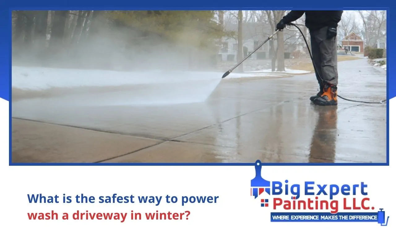Driveway Power Washing Winter in Smithtown removing salt buildup from concrete